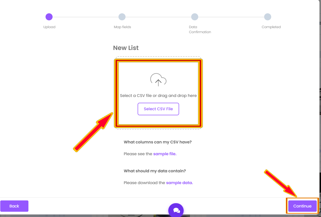 Upload CSV